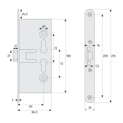Abus Einsteckschloss EFS65