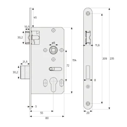 Abus Einsteckschloss ES Bad