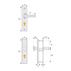 Abus Schutzbeschlag KLN 314 F1 beidseitig