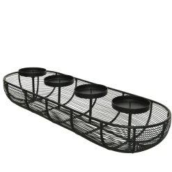 Adventskerzenhalter schwarz Metall oval