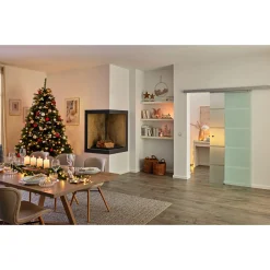 Adventsleuchter Holz mit 4 Kerzenhaltern Mangoholz 50 x 10 cm