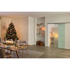 Adventsleuchter Holz mit 4 Kerzenhaltern Mangoholz 50 x 10 cm