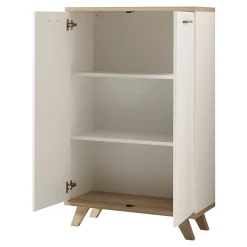 Aktenschrank Helsinki skandinavisches Design 75 x 122 x 37 cm weiß/Sanremo-Eiche-Nachbildung