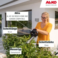 AL-KO Akku-Heckensschere 18 V HT 1845