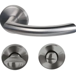 Alpertec Rosettengarnitur Jillian-R Edelstahl satiniert WC