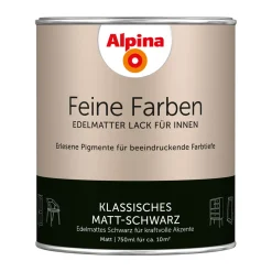 Alpina Buntlack Feine Farben Lack Klassisches Matt-Schwarz 750ml