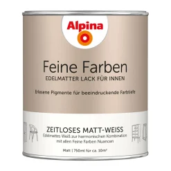 Alpina Buntlack Feine Farben Lack Zeitloses Matt-Weiss 750ml