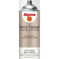 Alpina Buntlack Feine Farben Sprühlack Zeitloses Matt-Weiss edelmatt 400ml