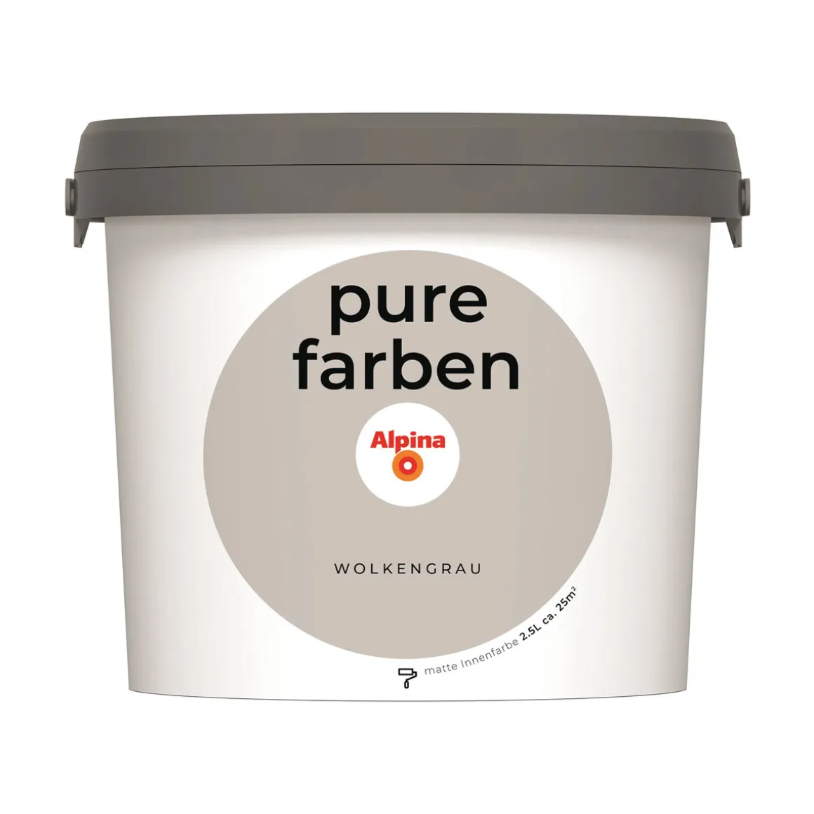 Alpina Innenfarbe pure farben 2,5 L Wolkengrau matt