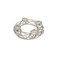 Alu-Adventskranz silber 40x40x10 cm