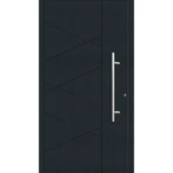 Aluminium Sicherheits-Haustür Foggia Exklusiv 75 mm anthrazit 100 x 210 cm Anschlag rechts inkl Griffset