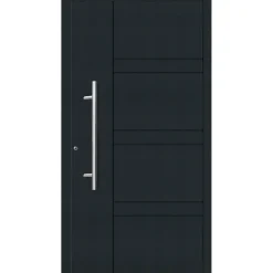 Aluminium Sicherheits-Haustür Cagliari Exklusiv 75 mm anthrazit 110 x 210 cm Anschlag links inkl Griffset