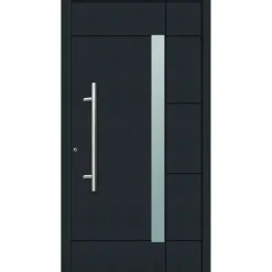 Aluminium Sicherheits-Haustür Vicenza Superior 60 mm anthrazit 110 x 210 cm Anschlag links inkl Griffset