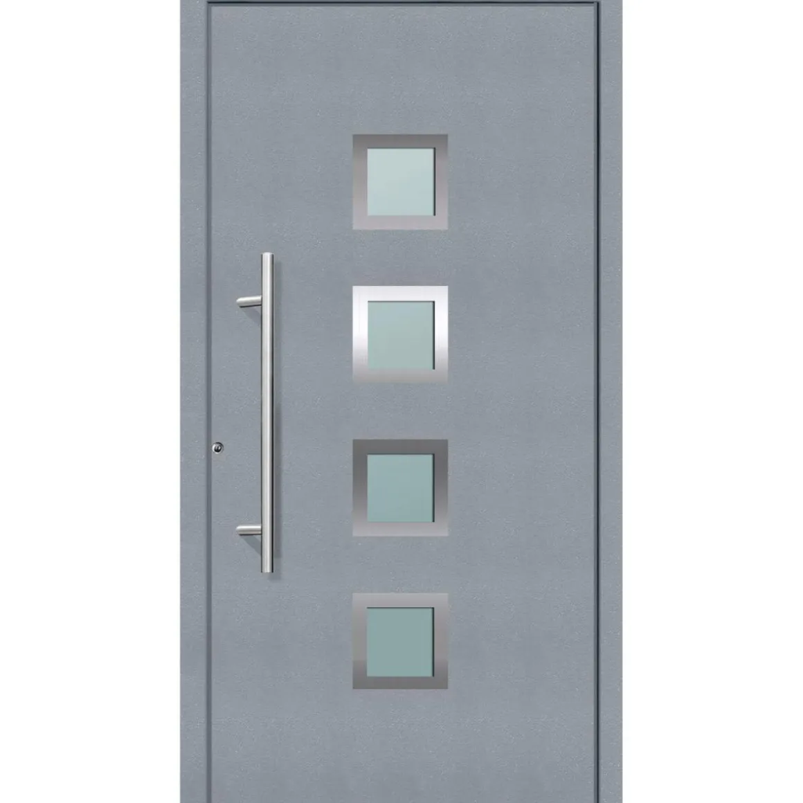 Aluminium Sicherheits-Haustür Mailand Superior 60 mm grau 100 x 210 cm Anschlag links inkl Griffset