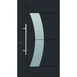 Aluminium Sicherheits-Haustür Verona Exklusiv 75 mm anthrazit 110 x 210 cm Anschlag links inkl Griffset