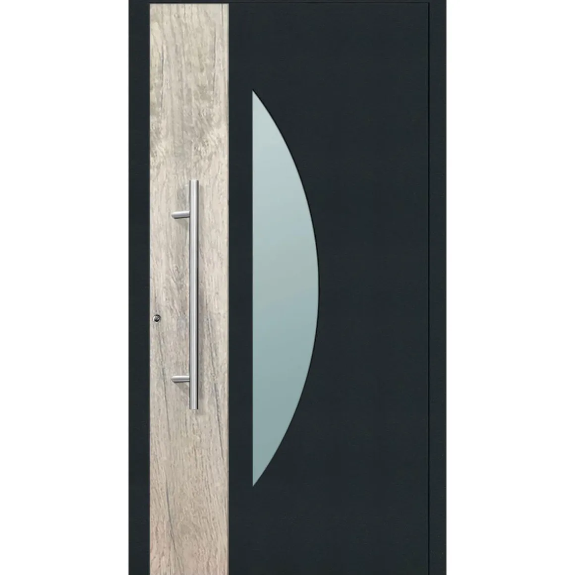 Aluminium Sicherheits-Haustür Modena Exklusiv 75 mm anthrazit 110 x 210 cm Anschlag links inkl Griffset