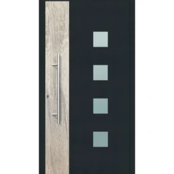 Aluminium Sicherheits-Haustür Messina Exklusiv 75 mm anthrazit 100 x 210 cm Anschlag links inkl Griffset