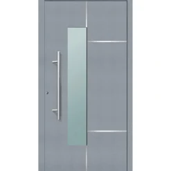 Aluminium Sicherheits-Haustür Bari Exklusiv 75 mm grau 100 x 210 cm Anschlag links inkl Griffset