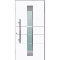Aluminium Sicherheits-Haustür Turin Superior 60 mm weiß 110 x 210 cm Anschlag links inkl Griffset