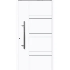 Aluminium Sicherheits-Haustür Cagliari Superior 60 mm weiß 100 x 210 cm Anschlag rechts inkl Griffset