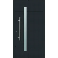 Aluminium Sicherheits-Haustür Palermo Exklusiv 75 mm anthrazit 110 x 210 cm Anschlag links inkl Griffset