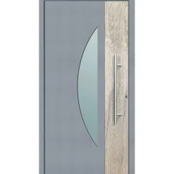 Aluminium Sicherheits-Haustür Modena Superior 60 mm grau 110 x 210 cm Anschlag rechts inkl Griffset