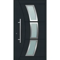 Aluminium Sicherheits-Haustür Venedig Superior 60 mm anthrazit 110 x 210 cm Anschlag rechts inkl Griffset