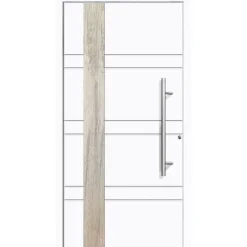 Aluminium Sicherheits-Haustür Monza Superior 60 mm weiß 110 x 210 cm Anschlag rechts inkl Griffset