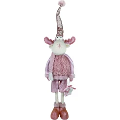 Ambientis Elch Junge stehend mit Stern 32 cm rosa