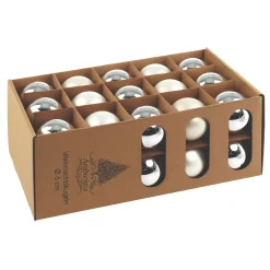 Ambientis Glaskugeln 6 cm silber weiß Mix