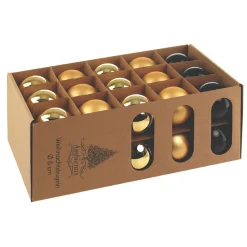 Ambientis Glaskugeln 6 cm schwarz gold Mix