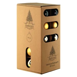 Ambientis Glaskugeln 6 cm schwarz gold Mix
