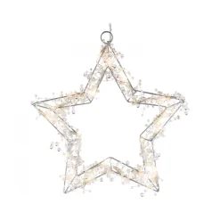 Ambientis Perlen-Lichterstern mit 20 warmweißen LEDs batteriebetrieben
