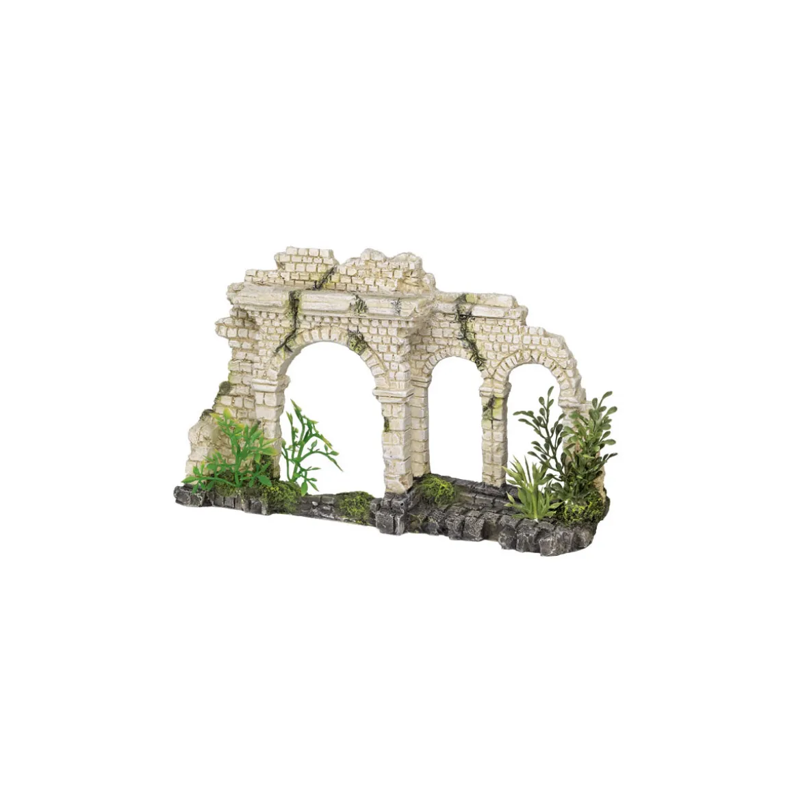 Aqua Ornaments Mauer mit Boegen mit Pflanzen 25 x 6,5 x 15 cm