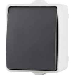 Aufputz-Wechselschalter Basic Feuchtraum grau