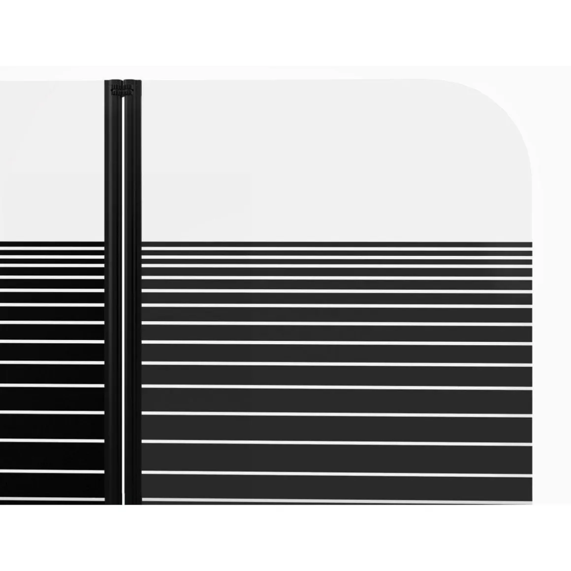 Aurlane Badewannenfaltwand Black Elegance Streifen 100 x 140 cm
