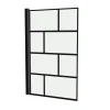 Aurlane Badewannenfaltwand Bricks schwarz 75 x 125 cm
