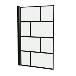 Aurlane Badewannenfaltwand Bricks schwarz 75 x 125 cm