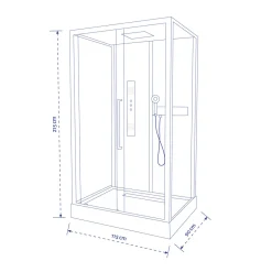 Aurlane Komplettdusche Urban 2 Rectangle 90 x 115 x 215 cm