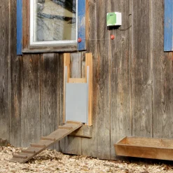 Automatik-Hühnertür 43 x 40 cm grau