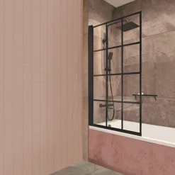 Badewannenaufsatz Jasmin schwarz 78 x 140 cm