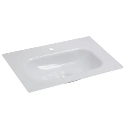 BADMOBIL Glaswaschtisch 60 x 15 x 43 cm ohne Überlauf weiß