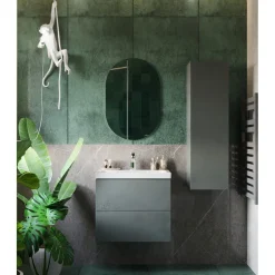 BADMOBIL Waschtischunterschrank CRAFT 63 x 54 x 36 cm 2 Schubladen mit Push-To-Open grün-matt