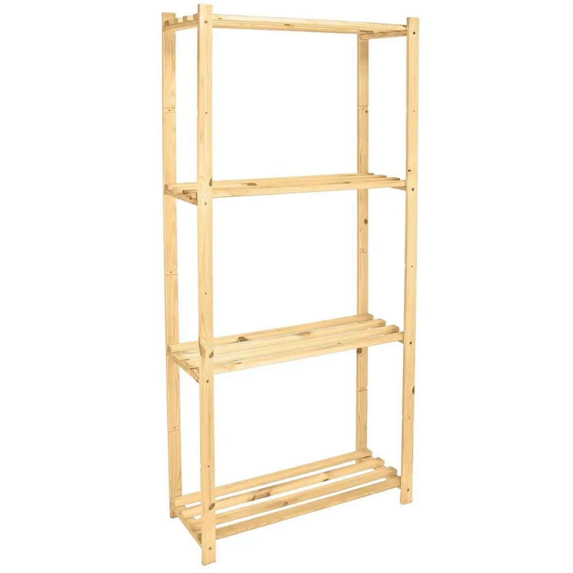 Basic Holzlattenregal mit 4 Böden