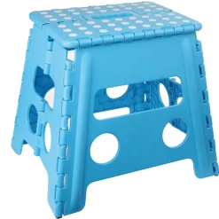 Basic Klapphocker blau 37 x 30 x 32 cm rutschfest mit Tragegriff