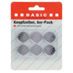Basic Knopfzellen CR2032 6er-Pack