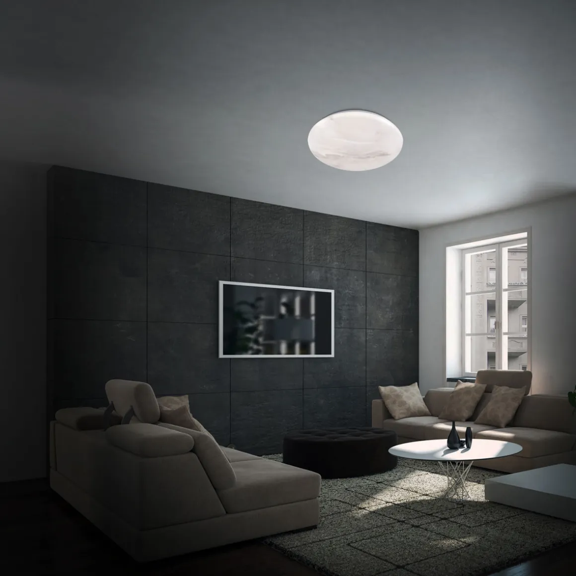 Basic LED Deckenleuchte Marble D28cm 12W 4000K weiss-marmoriert