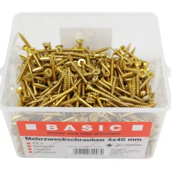 Basic Mehrzweck-Schrauben-Eimer 4,0 x 40 mm 500 Stück im Eimer