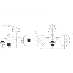 Basic Wannenfüll- und Brausearmatur Nizza