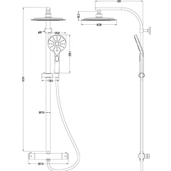 Überkopf-Brauseset Madura Fresh mit Thermostatarmatur chrom